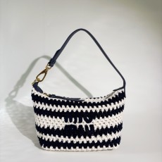 미우미우 스트라이프 크로셰 숄더 백