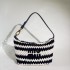 미우미우 스트라이프 크로셰 숄더 백