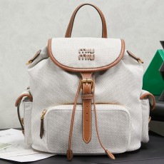 미우미우 캔버스 및 가죽 백팩(5BZ042)