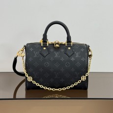 신제품루이비통 스피디 반둘리에 25 블랙 모노그램 앙프렝뜨 가죽 가방